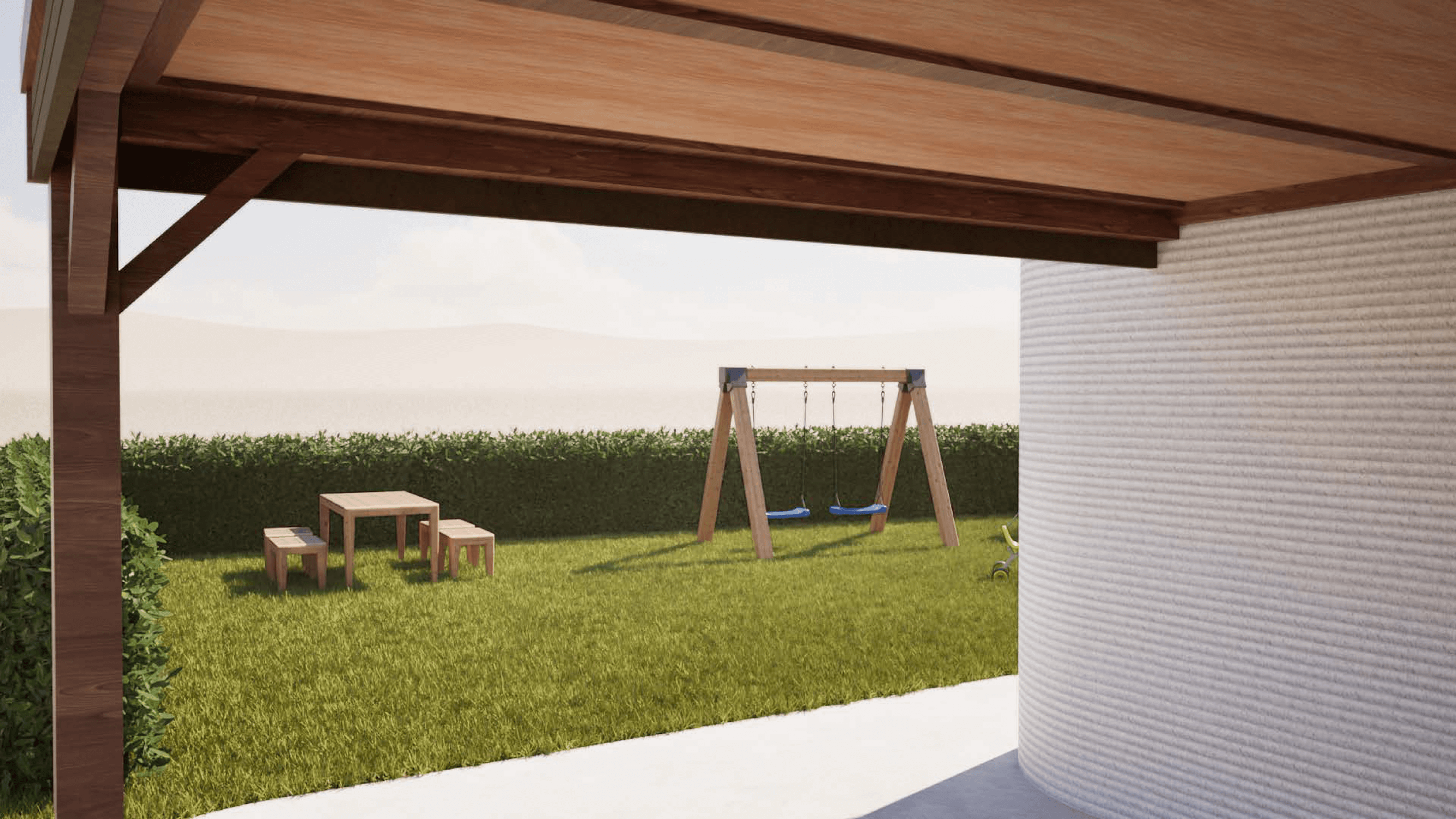 Les cordons sont peints en blanc sur les façades extérieures