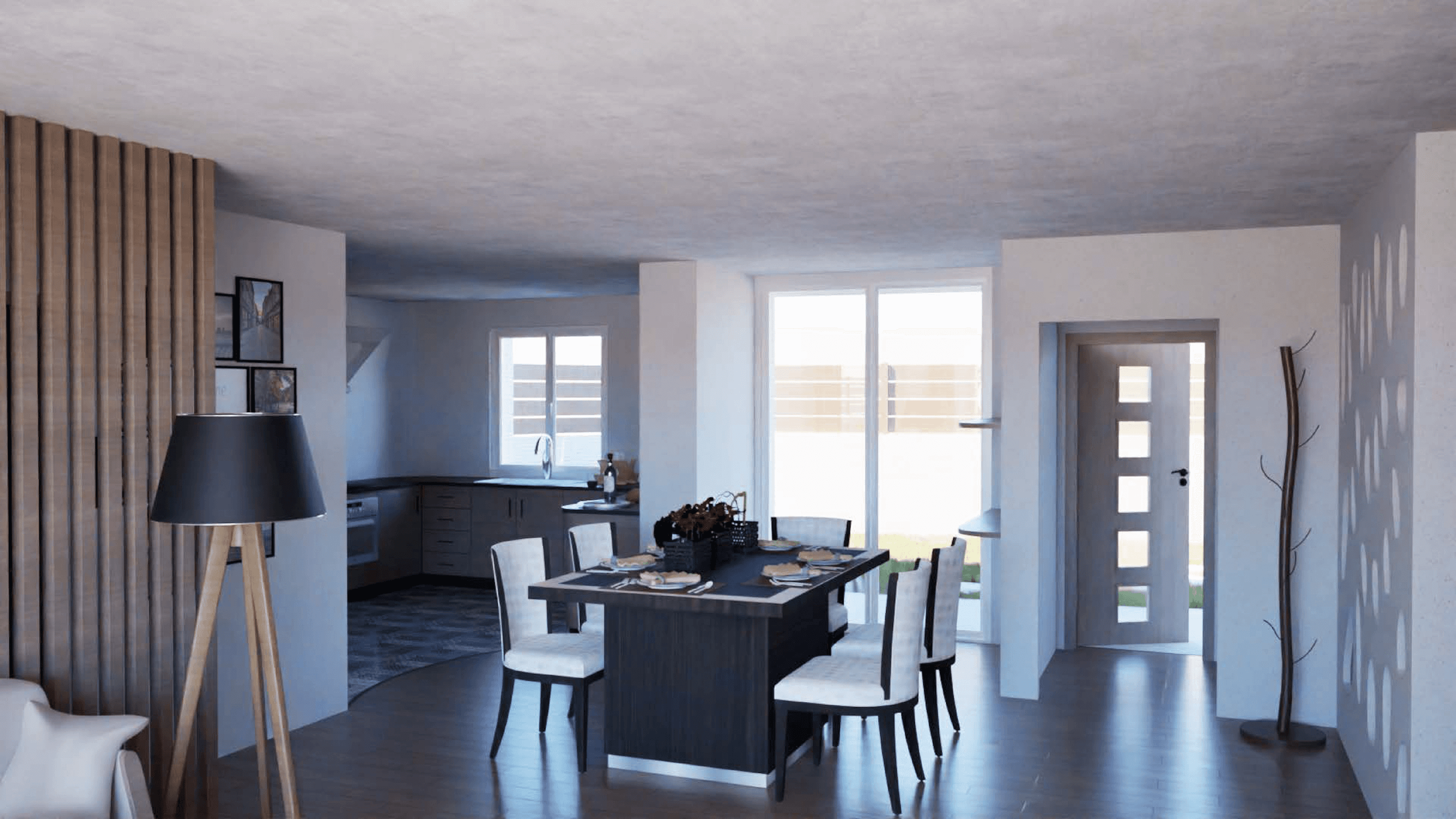 L'intérieur peut être aménagé comme une maison traditionnelle